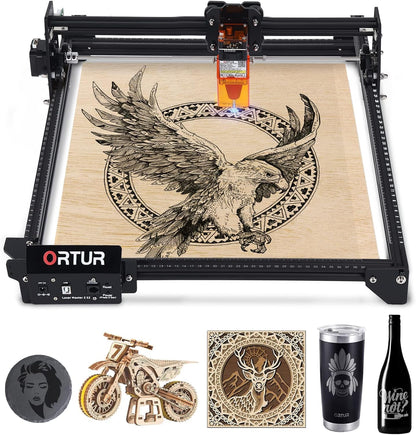 ORTUR Laser Engraver, Laser Master 2 S2 LF, 5500Mw Laser Engraving Cutting Machine, 0.17 * 0.25Mm Fixed-Focus Laser Cutter