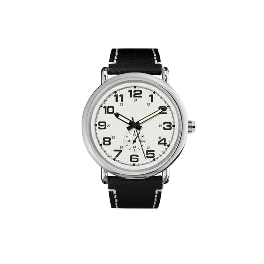 Men'S Silver Tone round Watch with Easy Read Dial