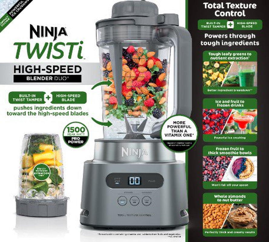 Twisti, HIGH-SPEED Blender DUO 3 Preset Auto-Iq Programs, 34 Oz. Pitcher Capacity, SS150