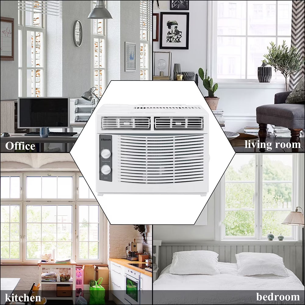 Window Air Conditioner 5000 BTU, 7 Temperature,2 Cooling and Fan Settings,White