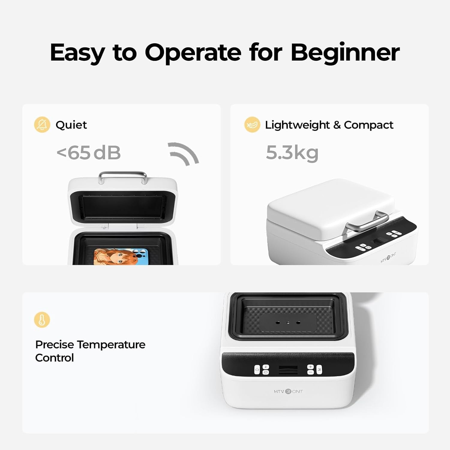 Phone Case Heat Press Machine - Vacuum Heat Press Machine for Phone Cases- Sublimation Press for Custom Phone Case, Badges, Coasters, Includes Film & Fixture (Compatible with Android)