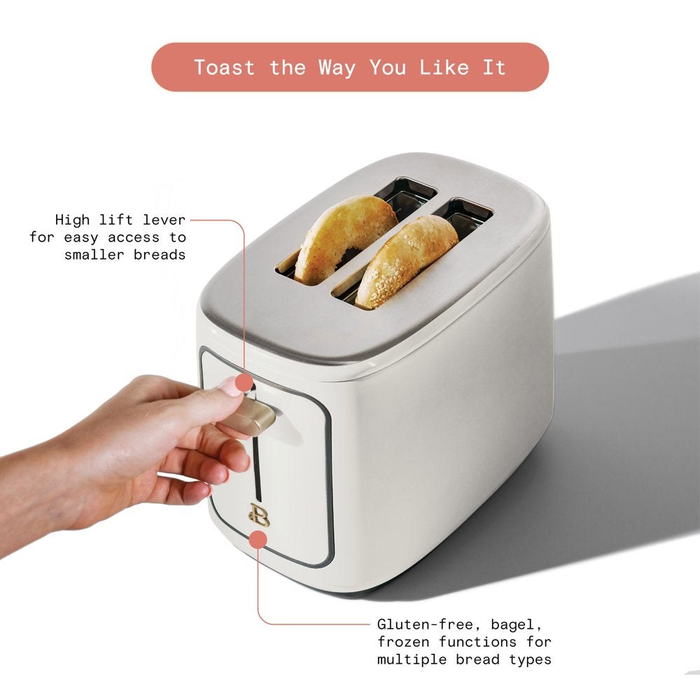 2-Slice Toaster with Touch-Activated Display, White Icing by Drew Barrymore