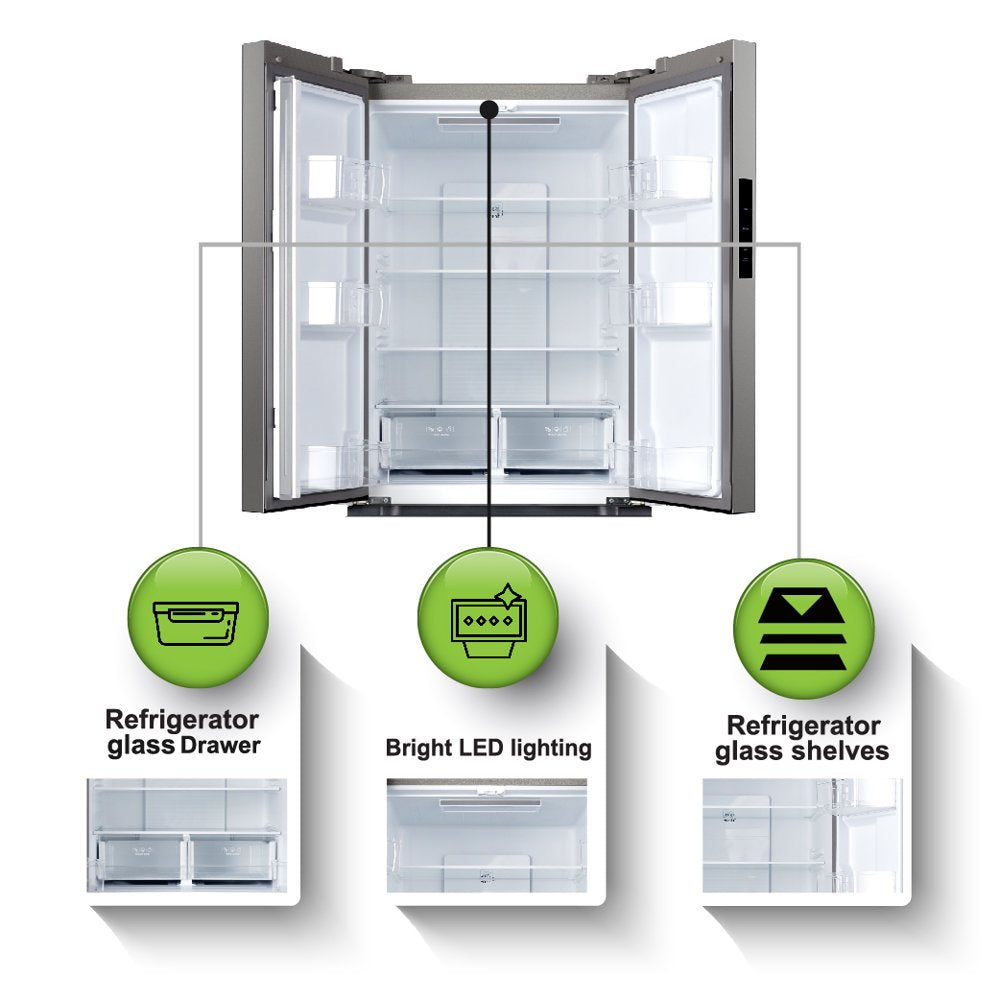 , 17.7 Cu. Ft. French Door Refrigerator, Platinum Silver, HZ0771