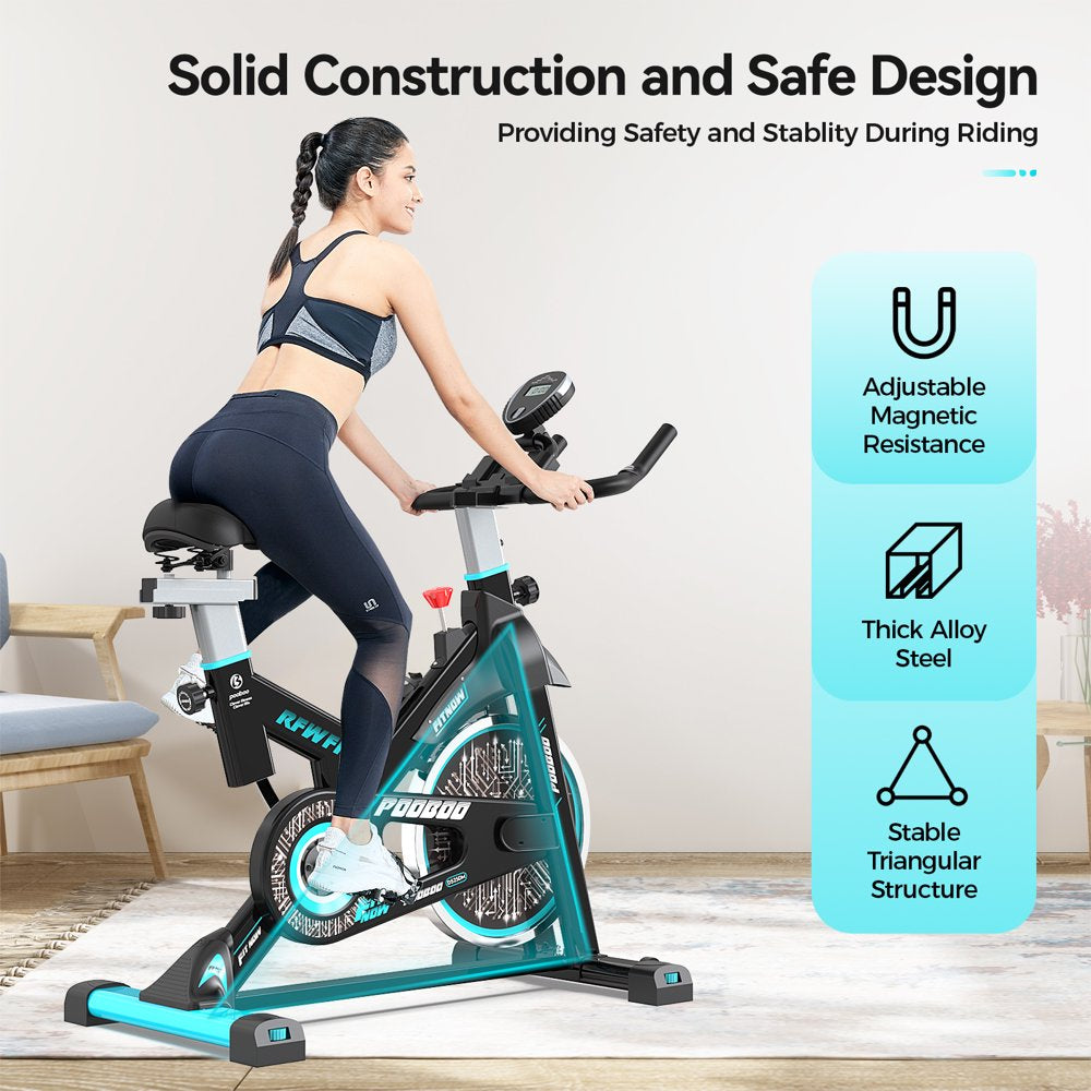 Exercise Bikes Cardio Workout Cycling Bicycle Training Indoor Cycling Bike Stationary Bike with LCD Monitor Weight up to 330 Lbs