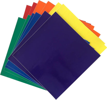 Siser Easypsv Permanent 12 Inch by 12 Inch Sheets - Rainbow Colors (12 Pack)