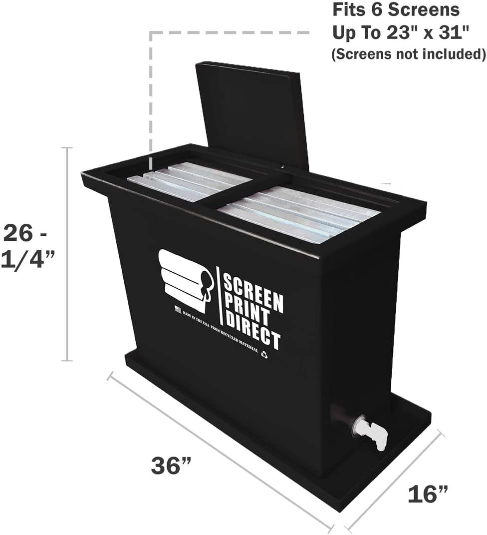 Ecotex® Screen Printing Dip Tank 30 Gallon – Industrial Reclaim Tank for Screens – Heavy Duty Polyethylene – Fits Multiple Screens up to 23" X 31" – Emulsion Remover Soak Tank by