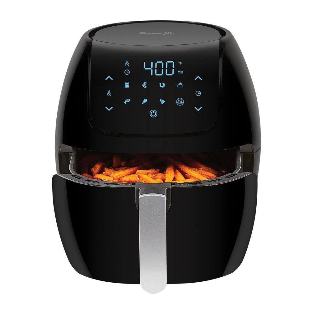 Large 8-Quart Non-Stick Air Fryer with One-Touch Digital Display, Black