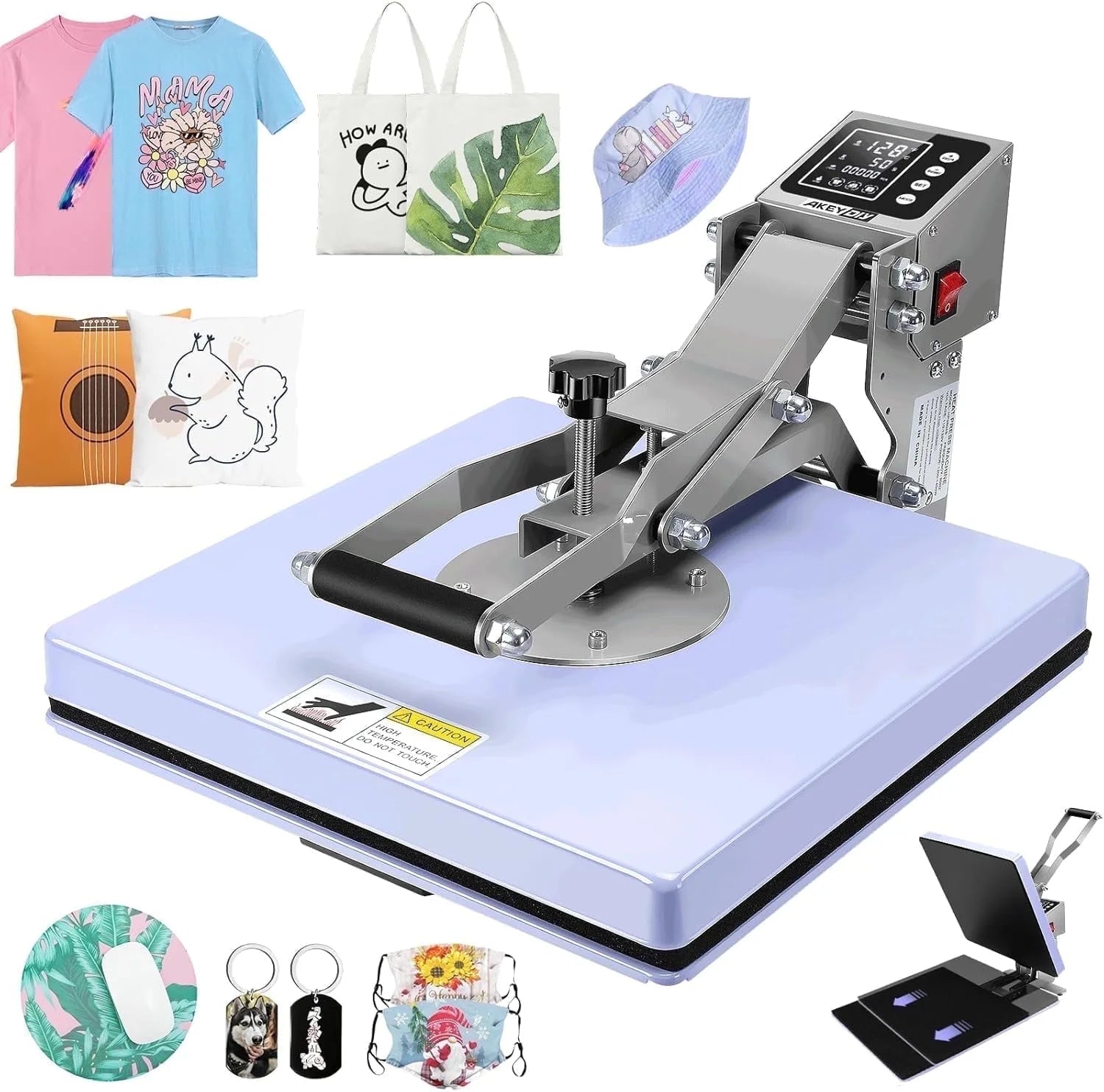 Adnoom Heat Press 15X15, High Pressure Pressing Machine with Slide Out Design,Sublimation Printer for T-Shirt,Heat Transfer Projects,Heating Fast and Evenly,Purple