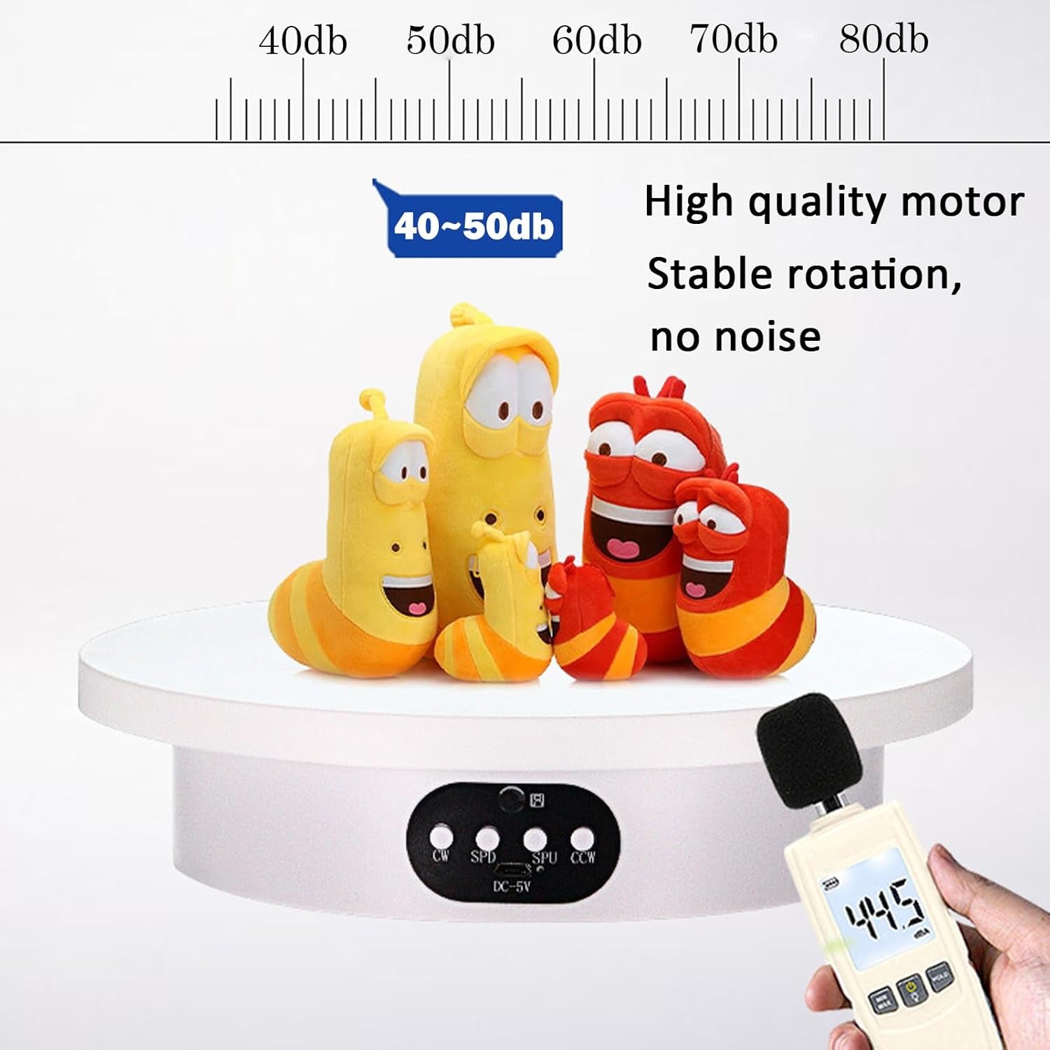 YVV Motorized Rotating Display Stand for Epoxy Glitter Tumbler, 360° Cup Turner Electric Turntable for Products Photography, Adjustable Speed and Direction Bling Bling Tumbler Making Supplies Spinner