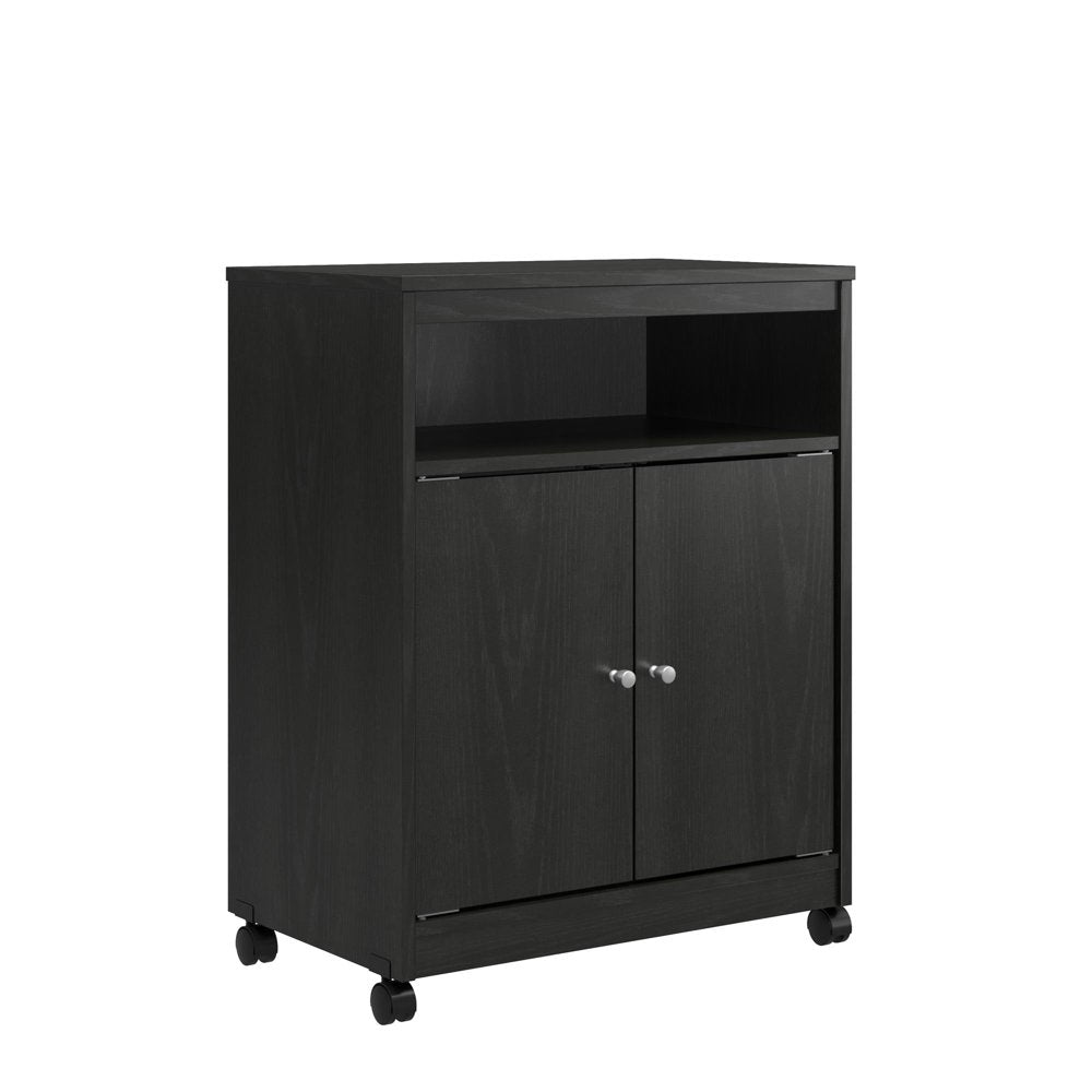 Landry Kitchen Microwave Cart, Black Oak