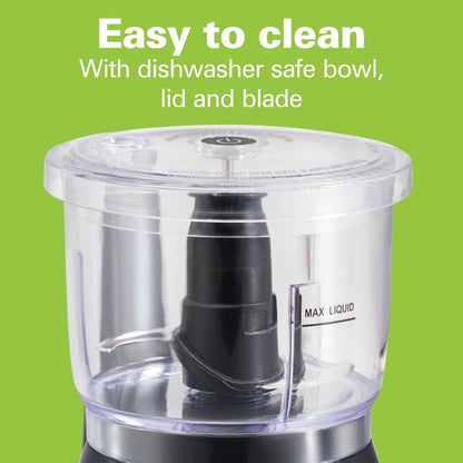 Electric Vegetable Chopper & Mini Food Processor, 3 Cup, Stack and Press, Dicing, Mincing, and Puree, Black 72850