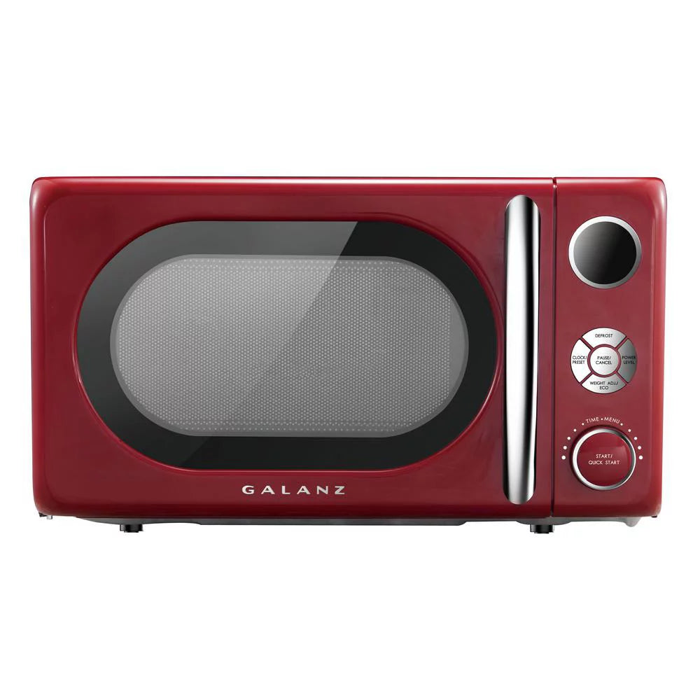 0.7 Cu Ft Retro Countertop Microwave Oven, 700 Watts, Red, New