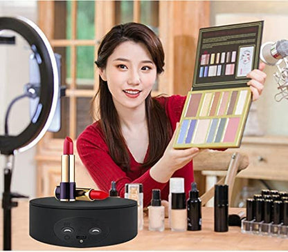 Rotating Display Stand, 5.2" 4.4Lb Load Cup Display Turner for Tumblers, Spinning Display Stand, Motorized Tumbler Display Turner for Glitter Cups, Small Arts Products (Black)