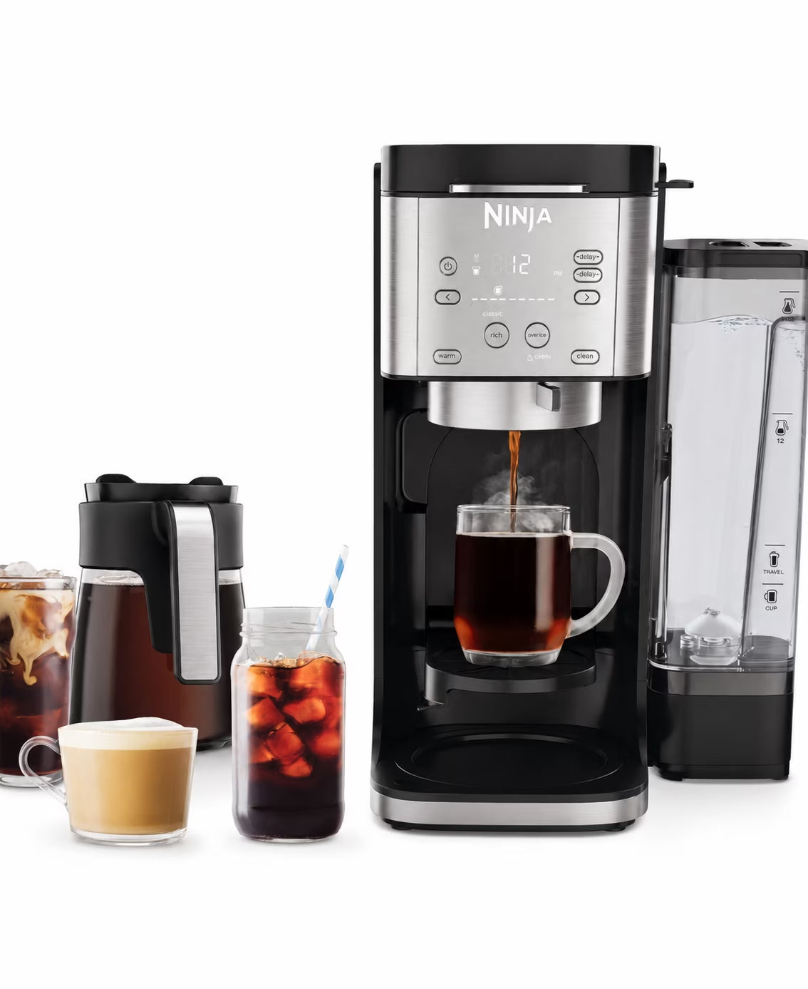 Dualbrew Coffee Maker Grounds & Pods Hot & Iced, Rapid Cold Brew