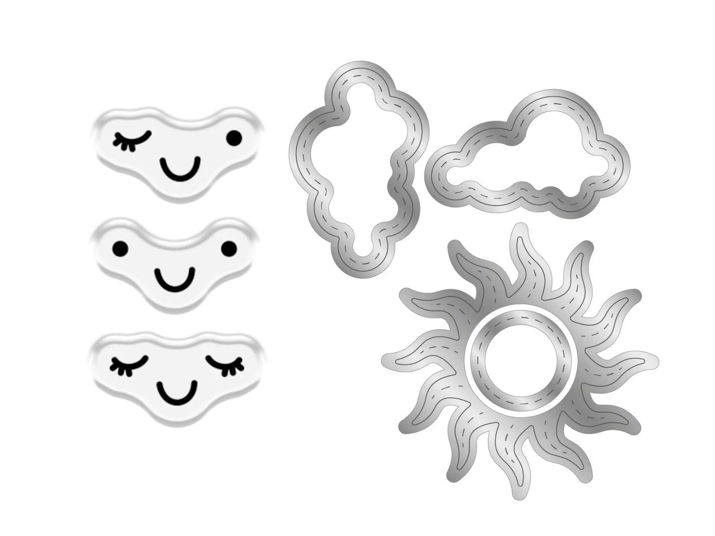 Crafter’S Companion Tiny Treasures Collection Stamp & Die - Sun and Clouds