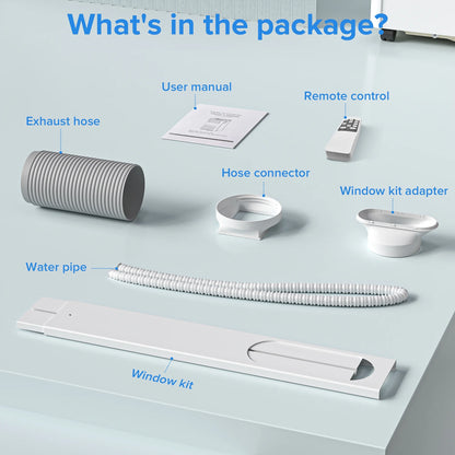 8000 BTU Ashare Portable Air Conditioner, 4-In-1 AC Unit with Fan, Cool and Dehumidifier, Sleep Mode, Remote Control, for Rooms up to 350 Sq Ft