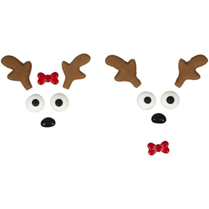Reindeer Decorating Kit, Edible Candy Pieces for Treats, Assorted, 3.17 Oz., 12 Pieces