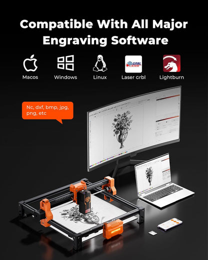 Laser Engraver, ACMER S2 12W (12,000Mw) Laser Cutter Machine, 72W Output, 0.01Mm Precision, 300X300Mm Area, 10000Mm/Min Speed, for Wood, Metal, Leather, Acrylic, DIY & Education