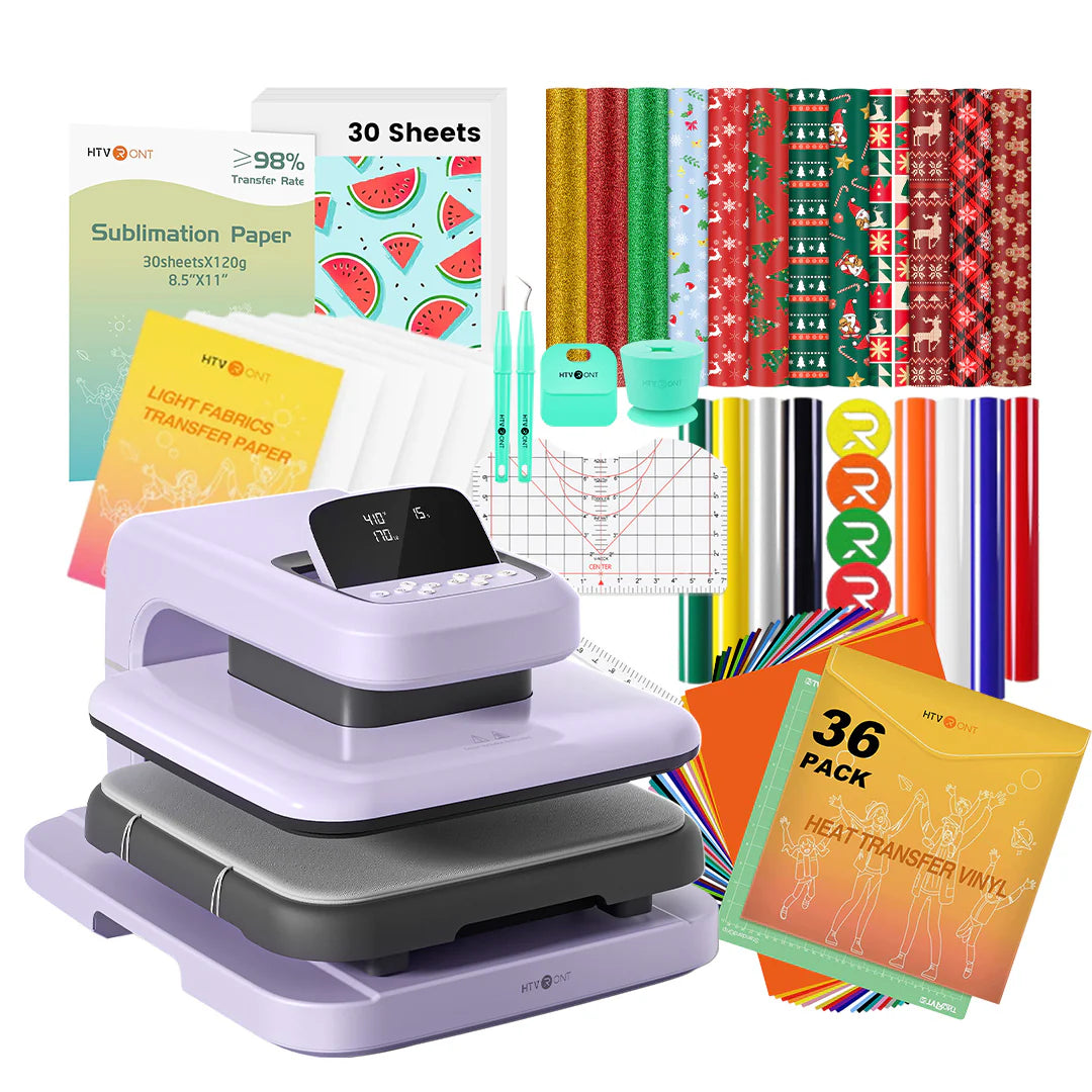 [Easter Best Deal] HTVRONT Auto Heat Press 2+Great Value Bundle