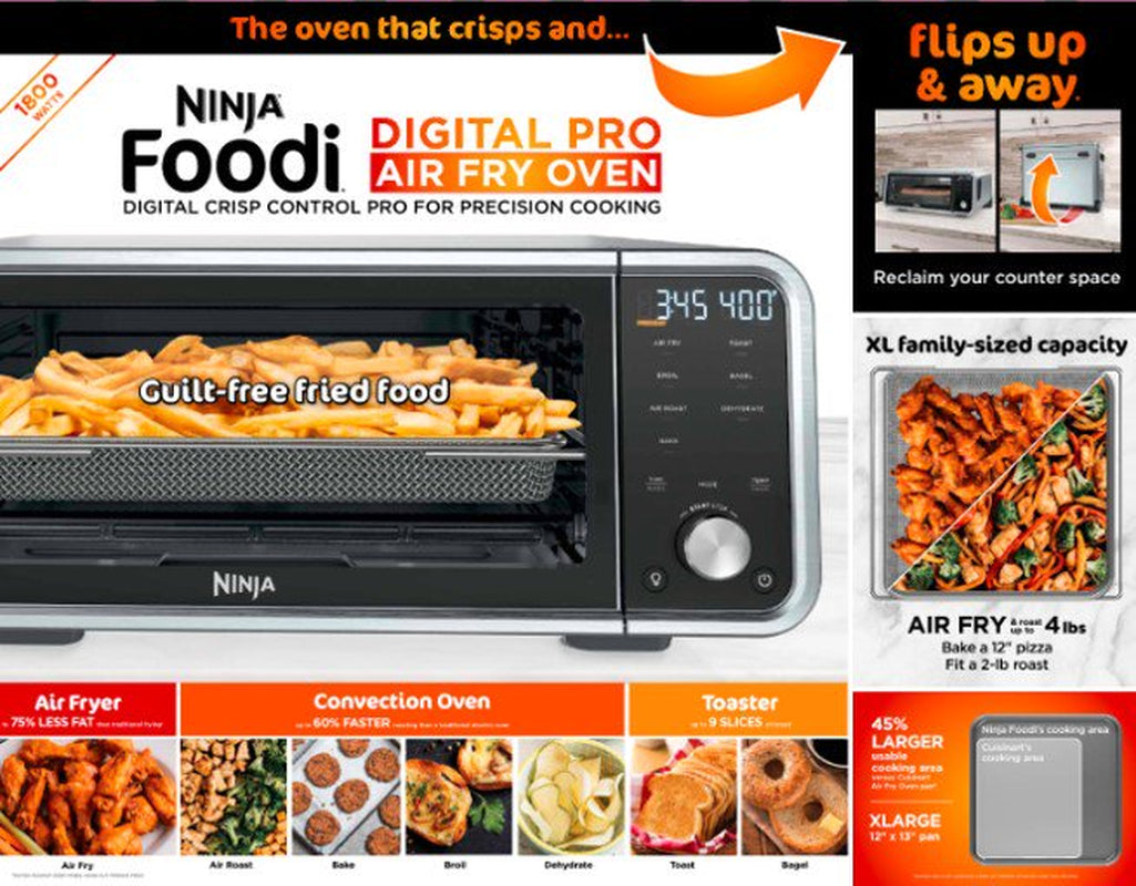 ® Foodi® 7-In-1 Digital Pro Air Fry Oven, Countertop Oven, Dehydrate, 1800 Watts, SP200, New