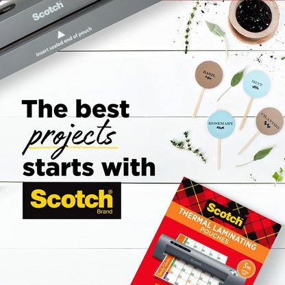 Scotch® Thermal Laminator Combo Pack, 1 White Thermal Laminator 13" Wide, 20 Laminating Sheets, Fits Letter Size