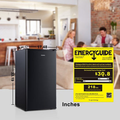 3.3 Cu Ft One Door Mini Fridge, Black Estar, New