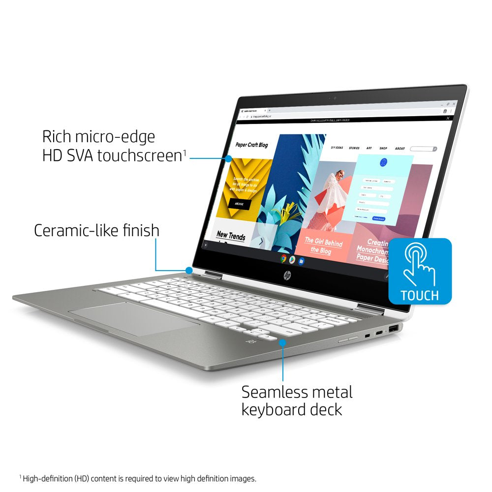 14" Touch X360, Chromebook, Intel Pentium Silver N5030, 4 GB RAM, 128 GB Emmc, Silver, Chrome OS, 14B-Ca0061Wm