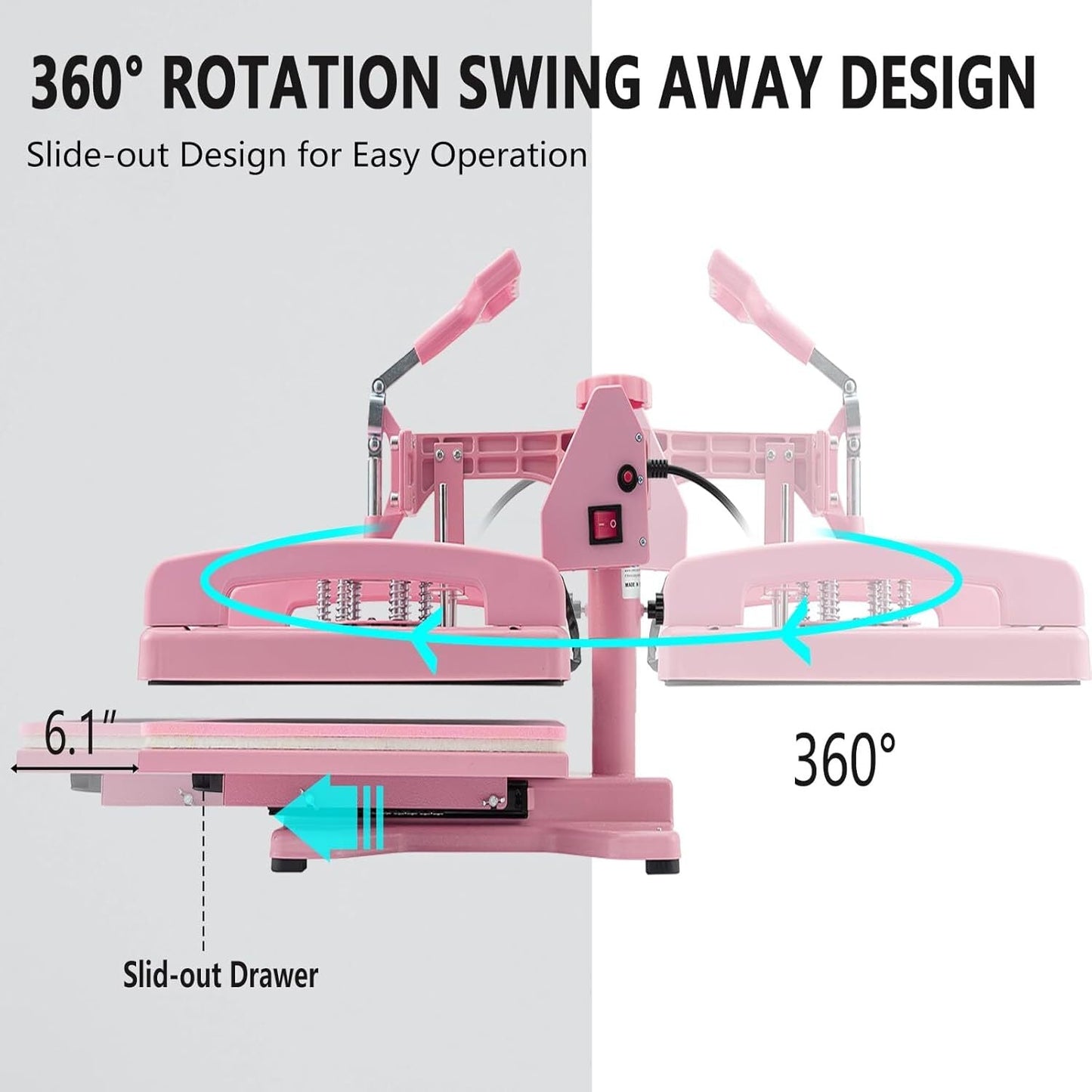5 in 1 Heat Press Machine 15X15 Inch for T Shirts Hat Mug W/ 30OZ Tumbler Press