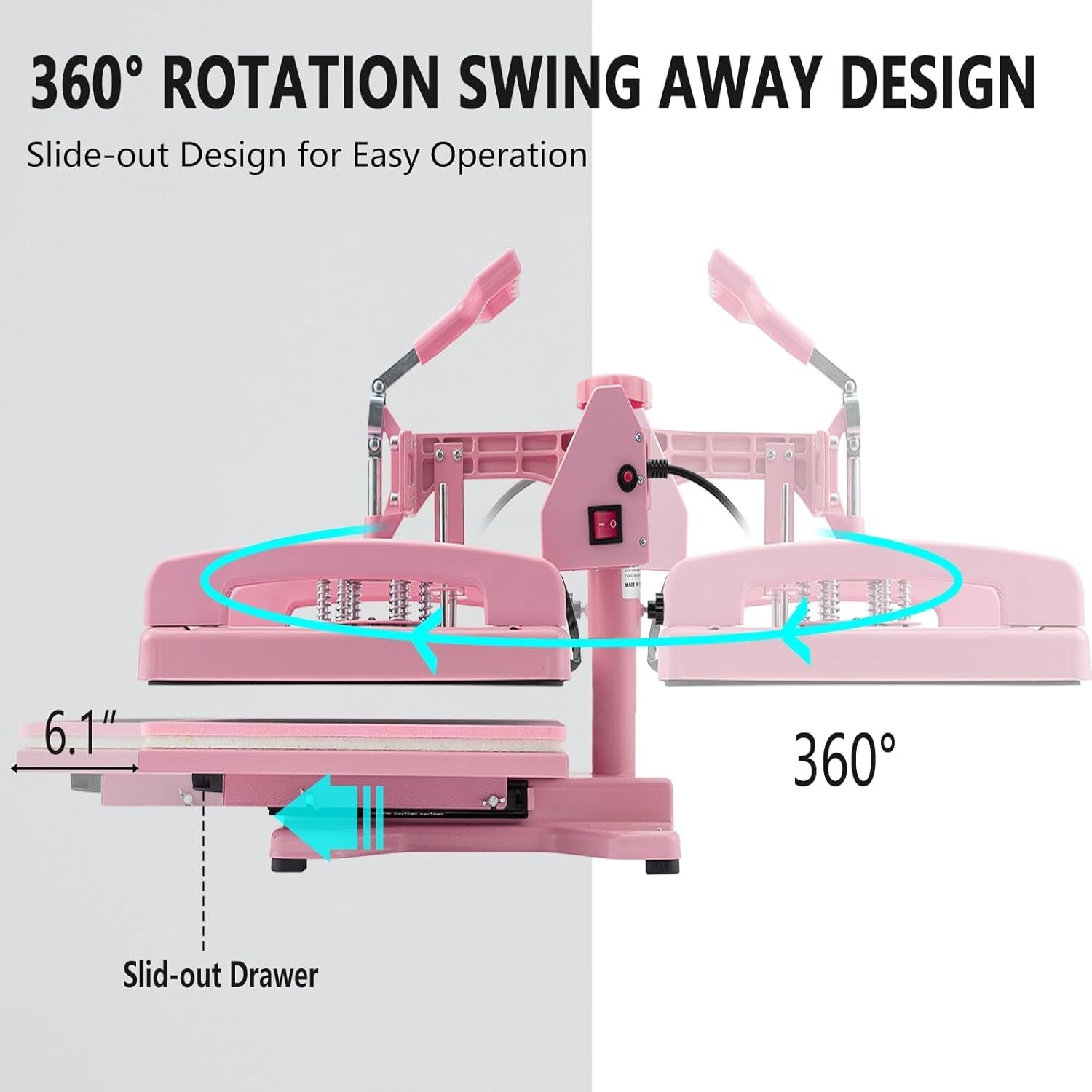 5 in 1 Heat Press Machine 15X15 Inch for T Shirts Hat Mug W/ 30OZ Tumbler Press