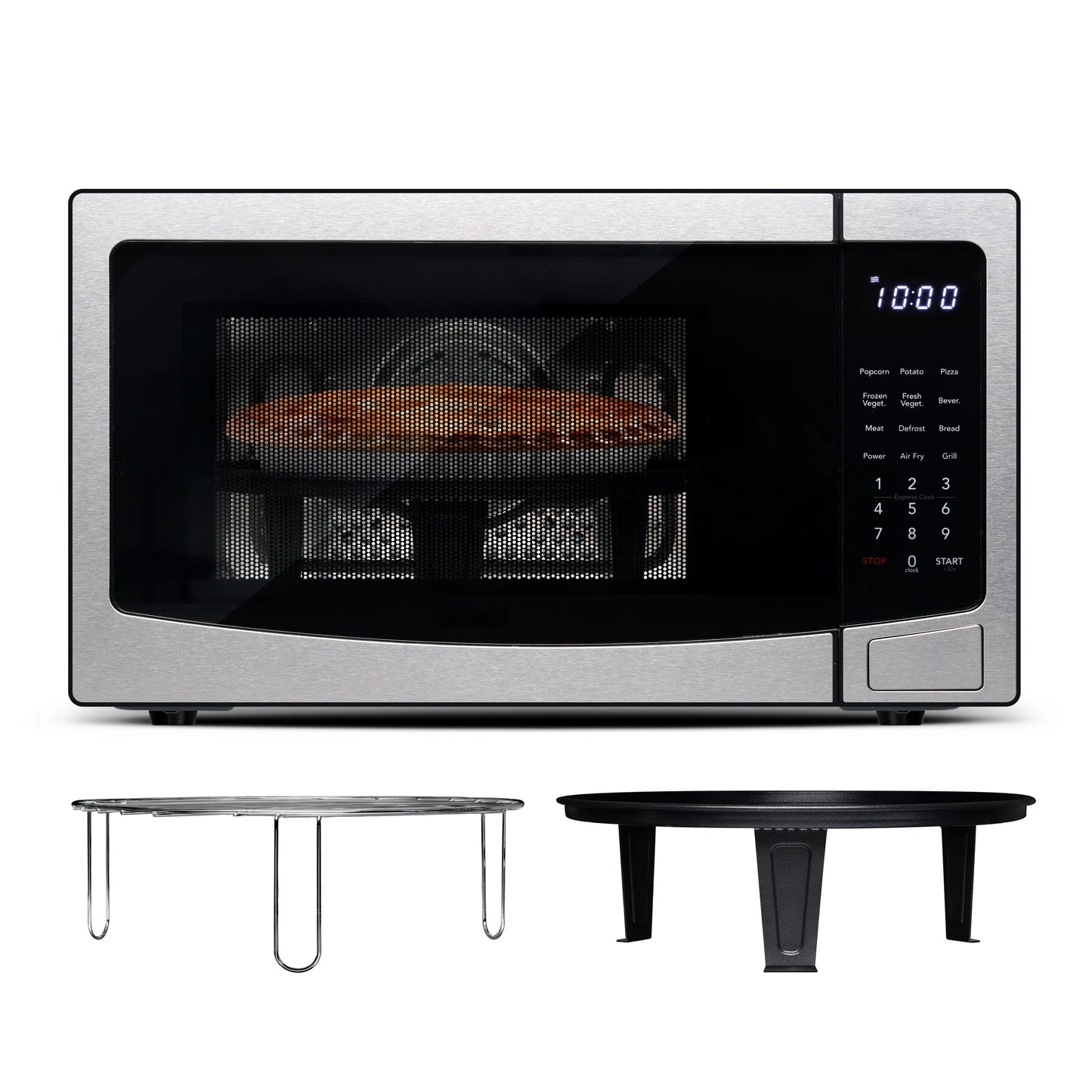 3-In 1 Countertop Microwave Oven / Air Fryer / Convection, 1.1 Cu. Ft., Stainless Steel