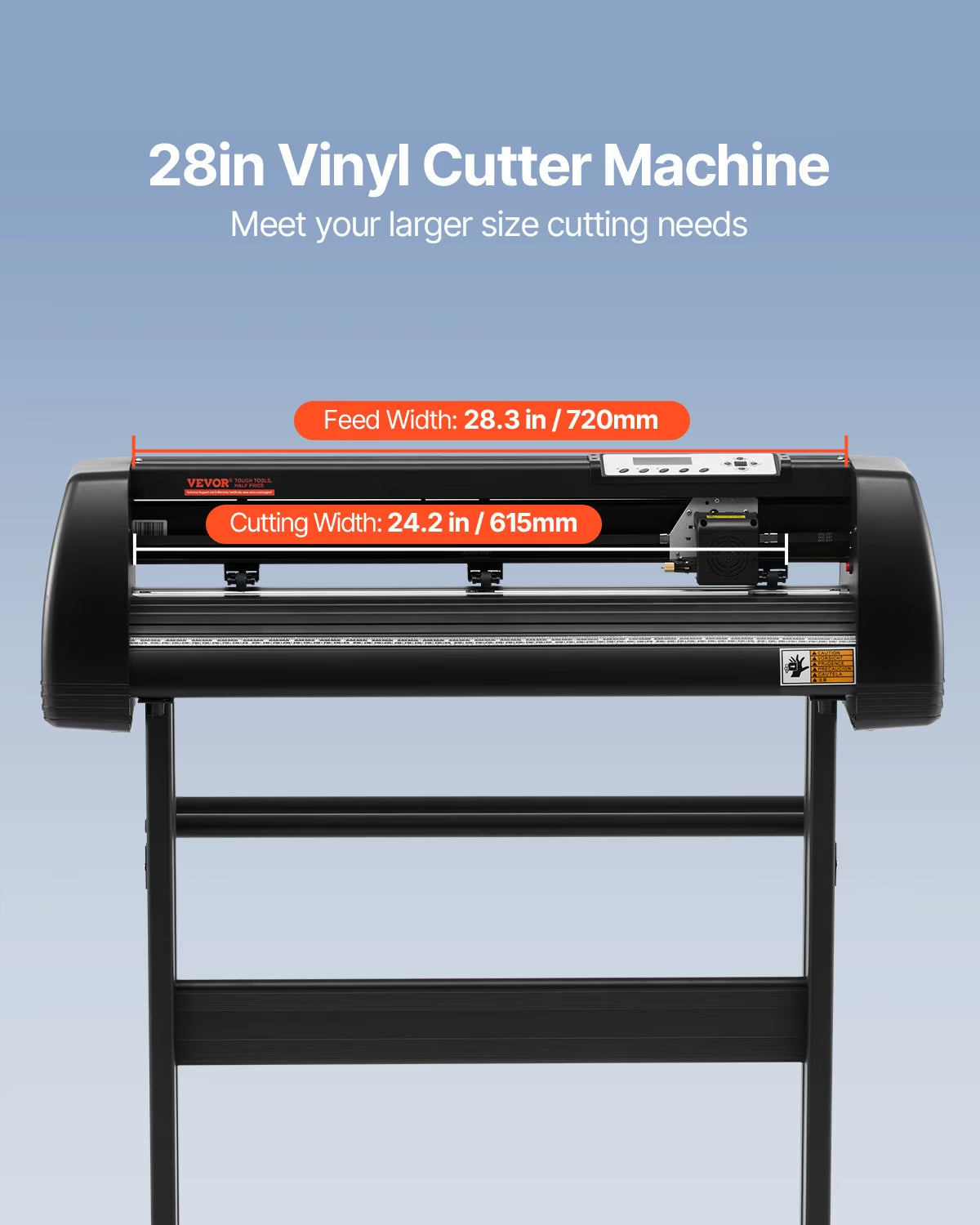 VEVOR Vinyl Cutter, Vinyl Printer, 720Mm, 28", Plotter, U‑Disk Machine Sign Making Aluminum 37.8 X 13 X 16.5 In