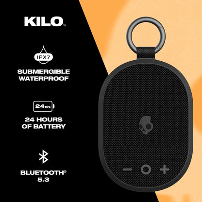 Kilo XT Wireless Bluetooth Speaker - IPX7 Waterproof Mini Speaker with 24 Hour Battery and True Wireless Pairing - for Outdoor, Black