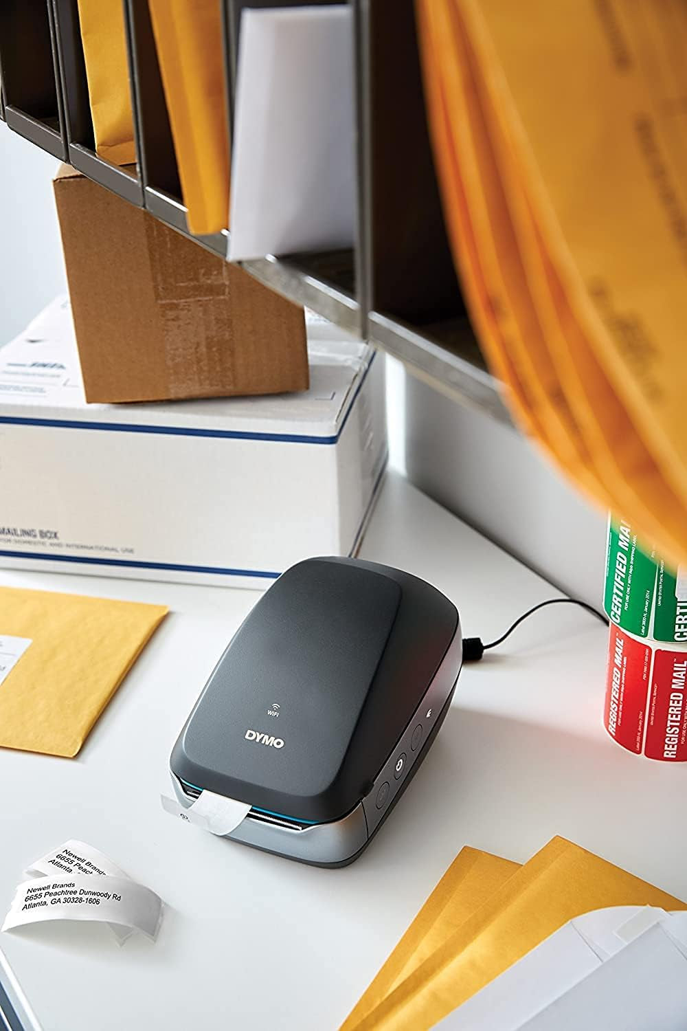 DYMO Labelwriter Wireless Label Printer | Direct Thermal Printer Great for Shipping Warehouse Labels Name Badges Barcodes and More Connect through Wi-Fi for Home & Office Organization Black