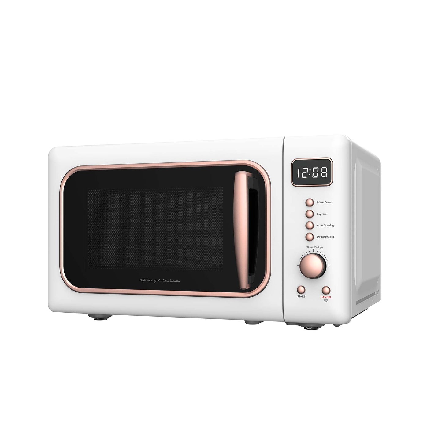 0.7 Cu. Ft. Retro Countertop Microwave Oven, White and Rose Gold