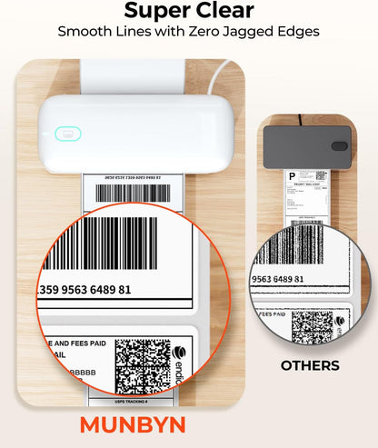 MUNBYN Bluetooth Thermal Label Printer Realwriter RW402B, 4X6 Shipping Label Printer for Small Business, Compatible with Android, Iphone and Windows, Mac, Chromebook, Ebay, USPS, Fedex, Shopify