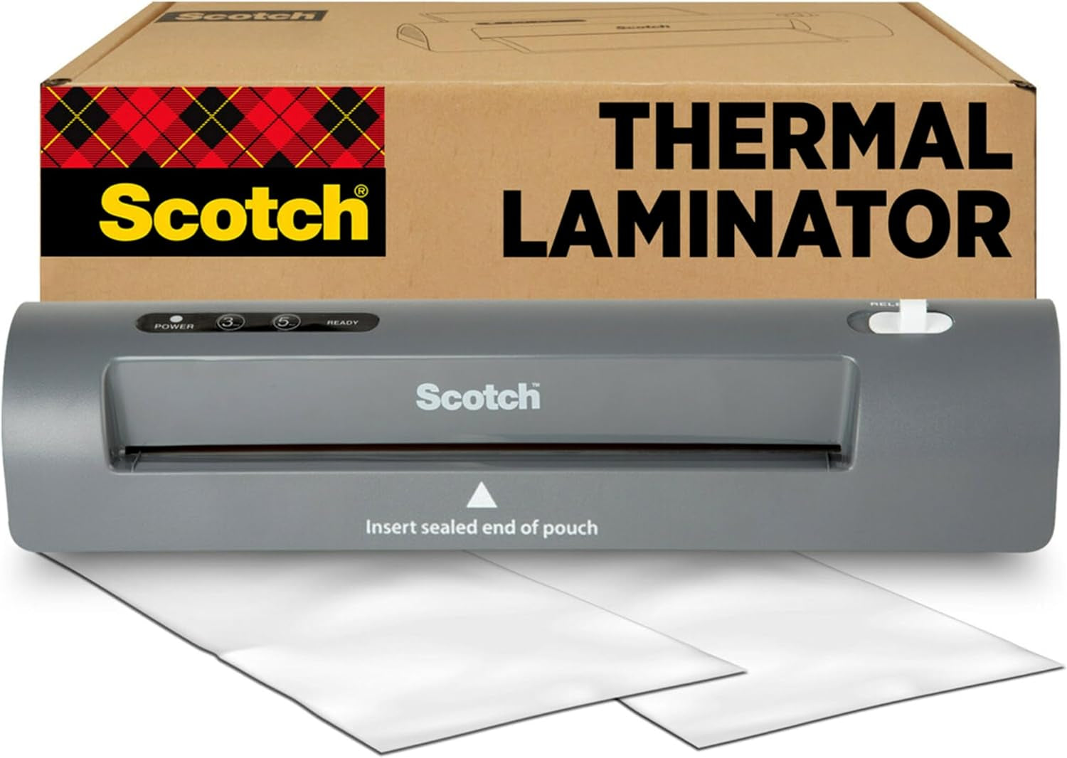 Scotch Thermal Laminator and Pouch Bundle, 2 Roller System, Laminate up to 9" Wide (TL901X) with Scotch Laminating Pouches, 200-Pack (TP3854-200)