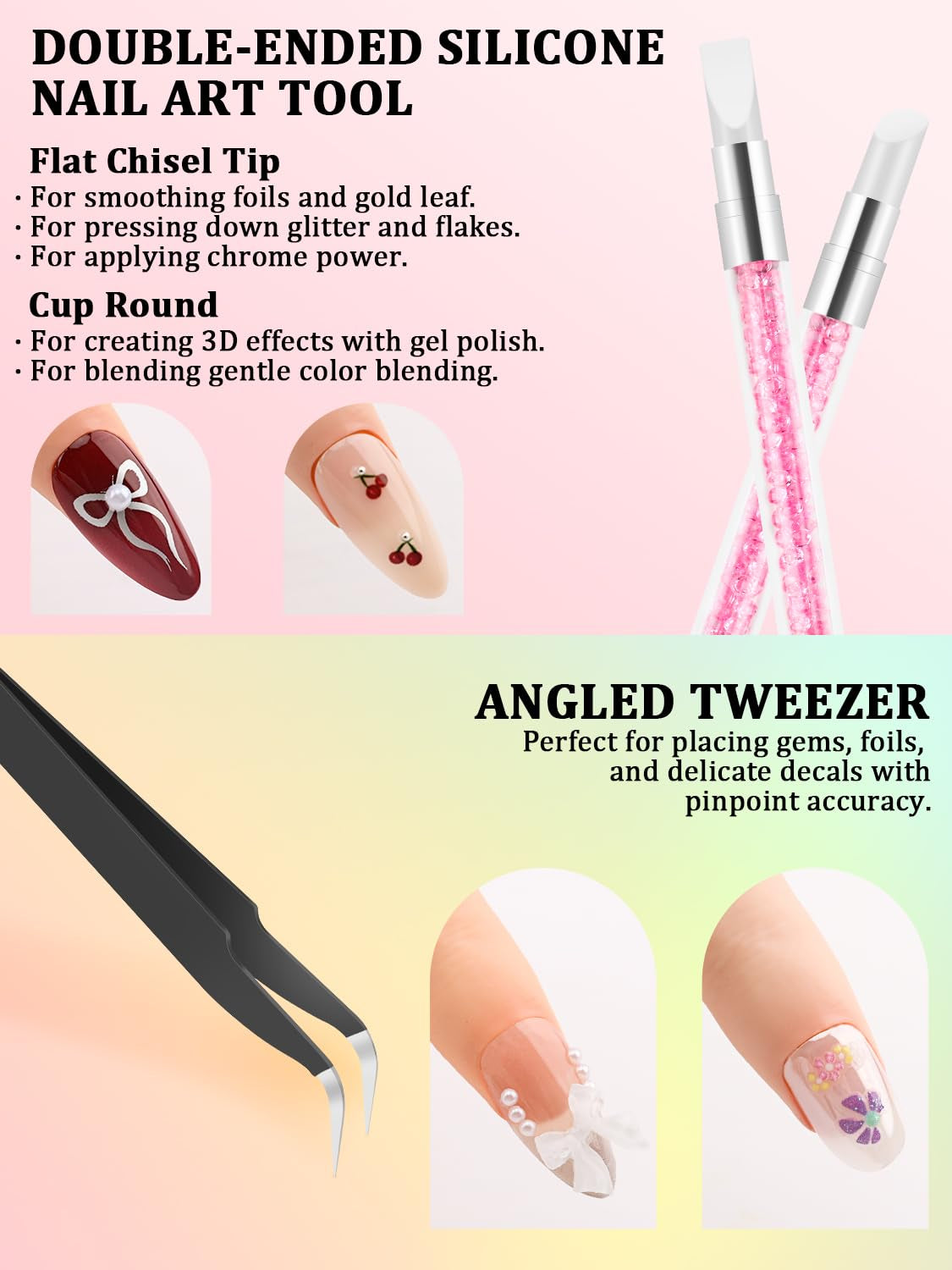 Nail Art Tools Set, Nail Stand for Press on Holder for Painting Nails, Nail Art Brushes, Liner Brushes, Nail Dotting Tool, Must Haves Design Tools Supplies Kit for Nail Tech & Beginners (Pink)