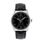 41MM Men'S Silver Tone Black Dial Easy Read Strap Black Watch