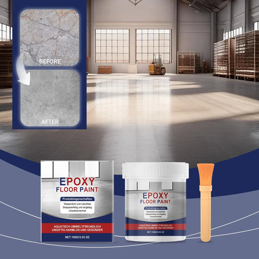 High-Gloss Marble Effect Epoxy Floor Coating,Epoxy Floor Paint for Garage,Self-Leveling Concrete Floor Paint, Quick-Dry Non-Slip Wear-Resistant Basement Waterproof Water-Based Paint