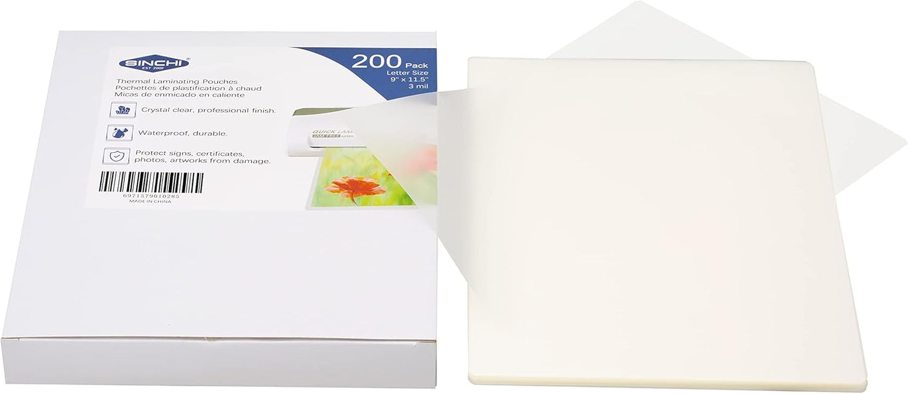 SINCHI 3-10 Mil, 13-Inch Laminator & 3 Mil 200 Pack & 5 Mil 100 Pack Laminating Sheets
