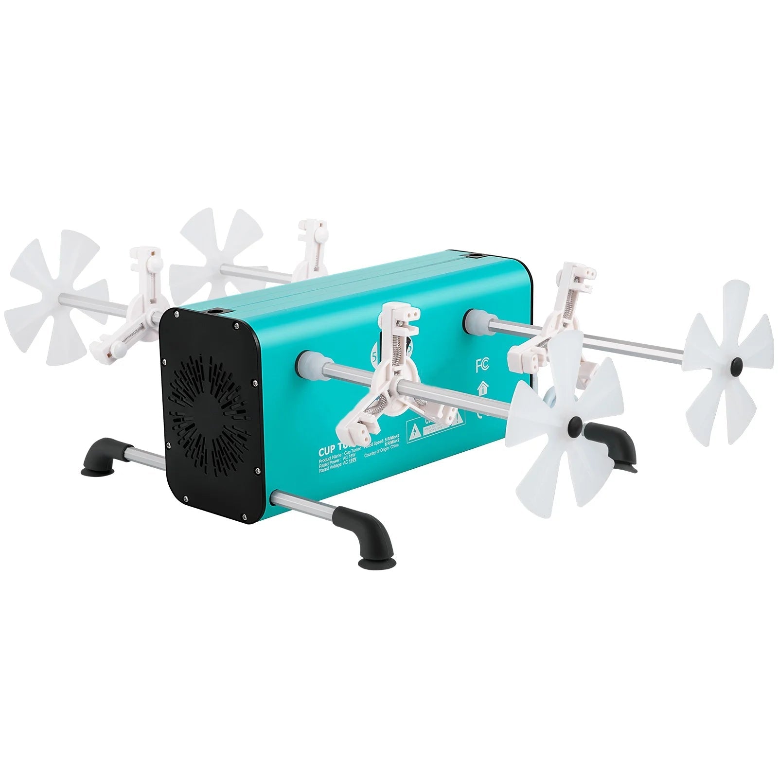 VEVOR 4 Cup Turner for Crafts Tumbler, 2 Speeds Multiple Tumbler Spinner Rotator Machine Kit with 4 Removable and Adjustable Arms, Mute Motor, 4 Independent Switches for DIY Epoxy Glitter Crafts