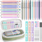 Nicpro 39 PCS Aesthetic School Supplies with Cute Pencil Case, 12 Color Pastel Highlighters, 5 Quick Dry Retractable Black Ink Pens, 6 Pastel Mechanical Pencil 0.5 & 0.7 Mm for Student Stationary