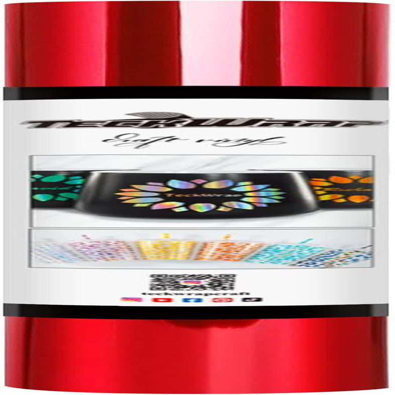 Chrome Red Vinyl Adhesive Red Chrome Vinyl Permanent Vinyl for Cricut Machine 1Ftx5Ft