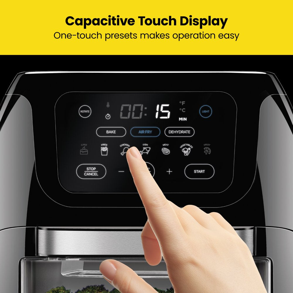 Multifunctional Digital Air Fryer+ Rotisserie, Fry, Roast & Bake, 17 Presets, XL 10L, Black