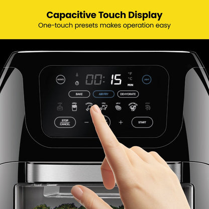 Multifunctional Digital Air Fryer+ Rotisserie, Fry, Roast & Bake, 17 Presets, XL 10L, Black
