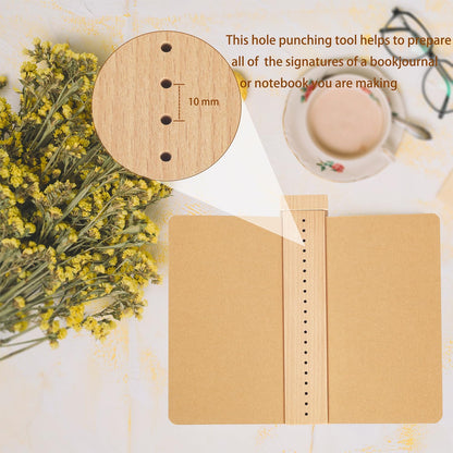 Beech Wood Book Binding Cradle with an Awl,Book Binding Kits Used for Bookbinding Hole Punching,Sturdy and Durable, Easy to Store, Bookbinding Supplies Punch Tools