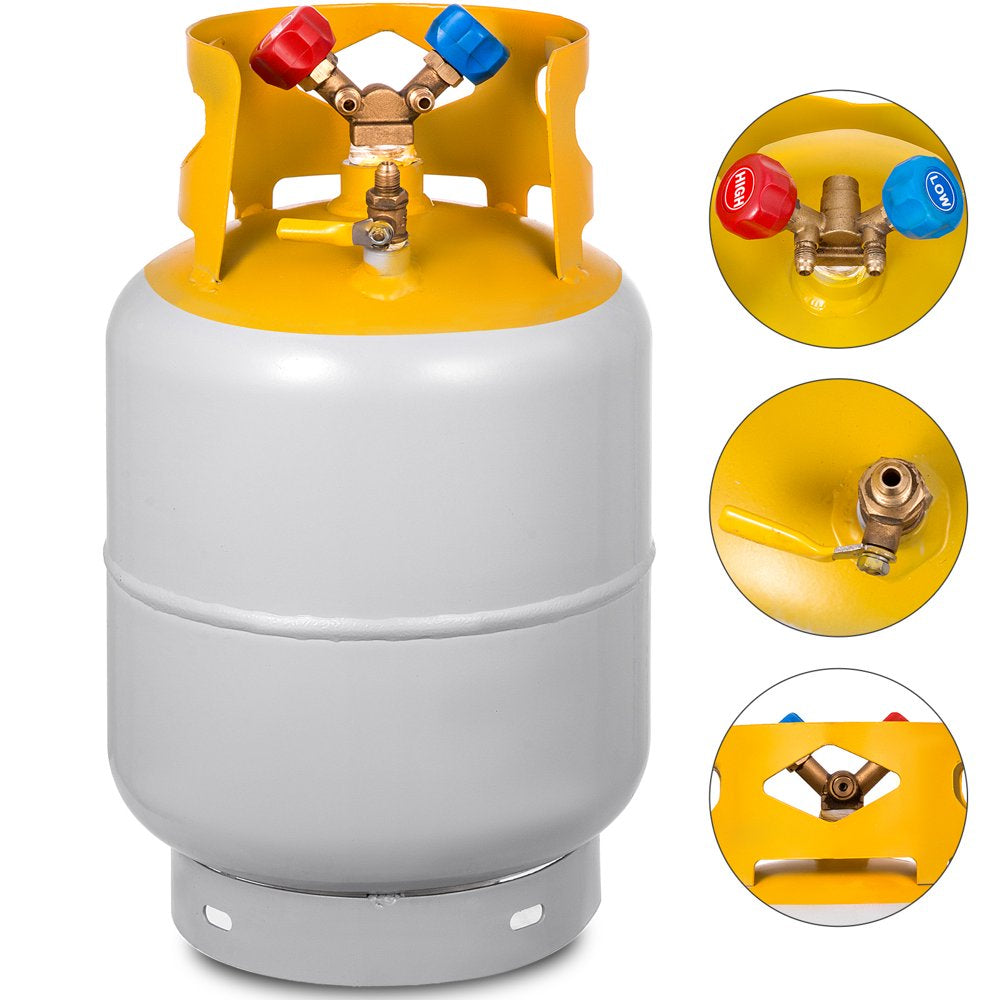 Refrigerant Recovery Tank 30Lbs,Tank Gray and Yellow,Recovery Reclaim, Cylinder Tank 400Psi R410A Rated