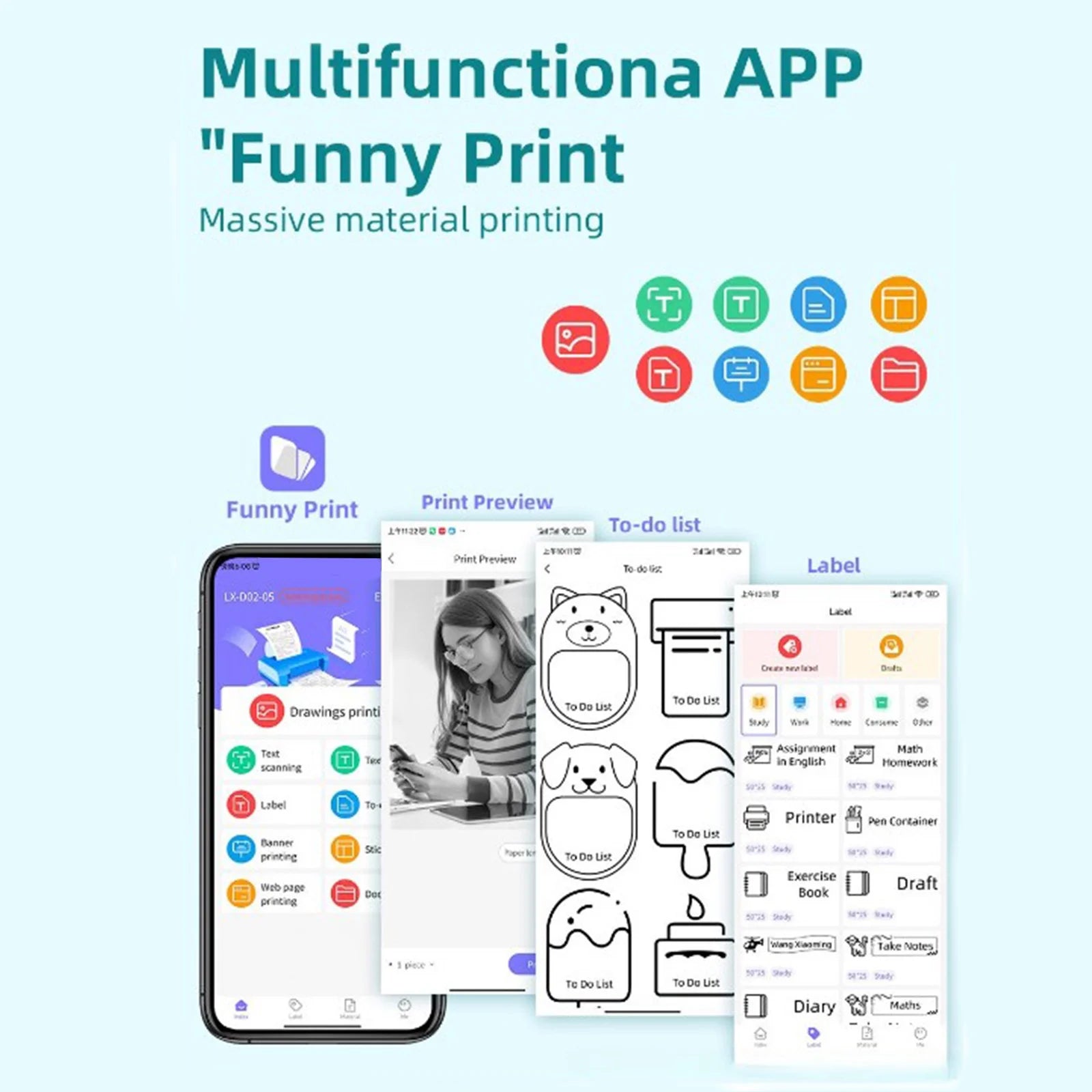 Label Printer, Bluetooth Shipping Label Printer, 4X6 Thermal Printer for Shipping Packages