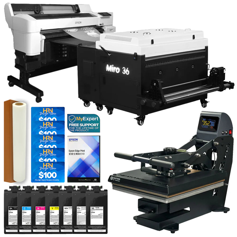 Surecolor G6070 35" DTF Printer Shaker, Ink, Press Bundle