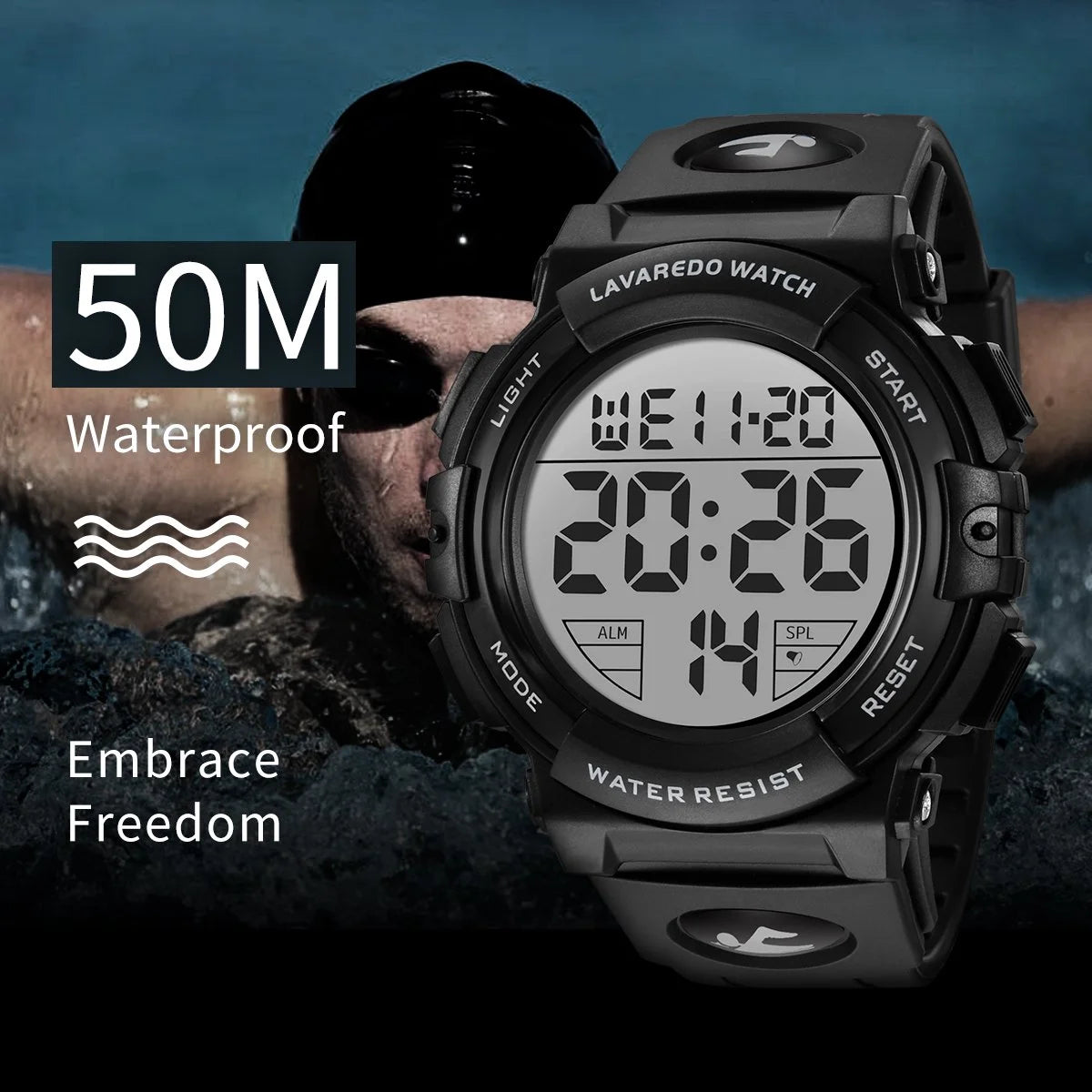 Watches for Man Digital Watches Waterproof Sport Watch with LED Backlight, Running Sports Digital Watch Gifts for Man